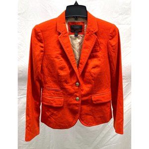 J. Crew Bright Orange Wool Schoolboy Blazer 0